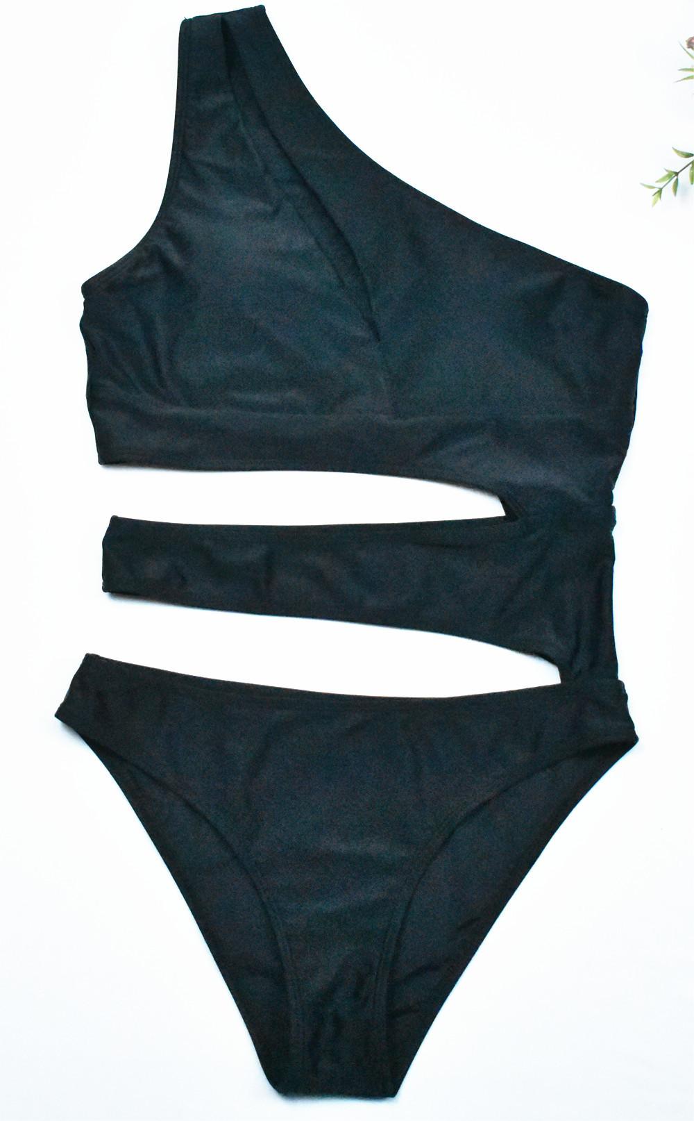 Sexy One Piece Solid Color One Piece Swimsuit